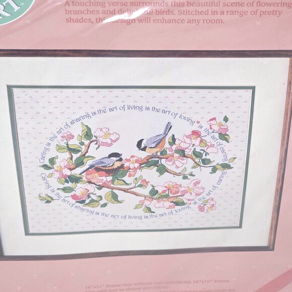 Vintage Dimensions Crewel Kit The Art of Sharing Birds Floral 51024 Sealed 1988 - Picture 4 of 11